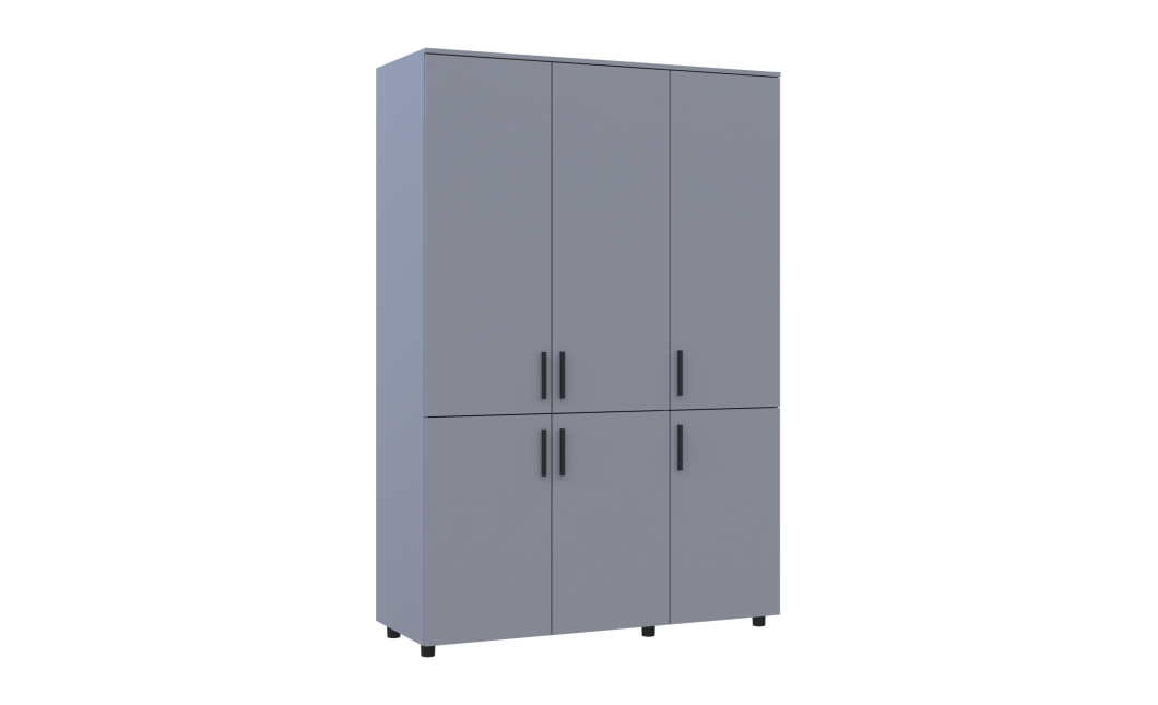 Kleiderschrank Doros Thorn Grau 3 Türen Kleiderstange 135x51,6x200 (44900487)