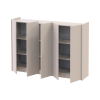 Schuhschrank Doros Kassel mit Spiegel Kaschmir 5 Türen 159×40×110 (42005508)