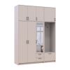 Kleiderschrank Doros Rondi mit Kleiderstange, Spiegel und hohem Oberschrank Kaschmir 3 Türen 181x52x260 (42005407)