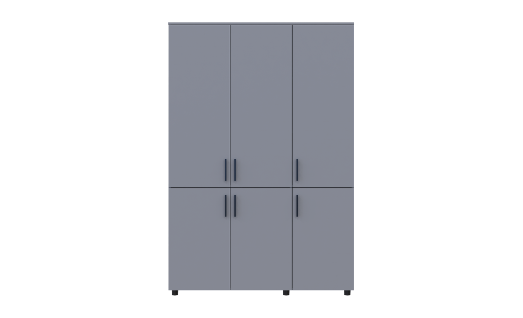 Kleiderschrank Doros Thorn Grau 3 Türen Kleiderstange 135x51,6x200 (44900487)