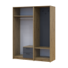 Drehtürenschrank Doros Rondi mit Kleiderstange Artisan Eiche/Graphitgrau 2 Türen 142x52x195 (42005269)