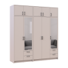 Kleiderschrank mit Spiegel und Aufsatz Doros Rondi Kaschmir 2+3 Türen 203x52x236 (42005631)