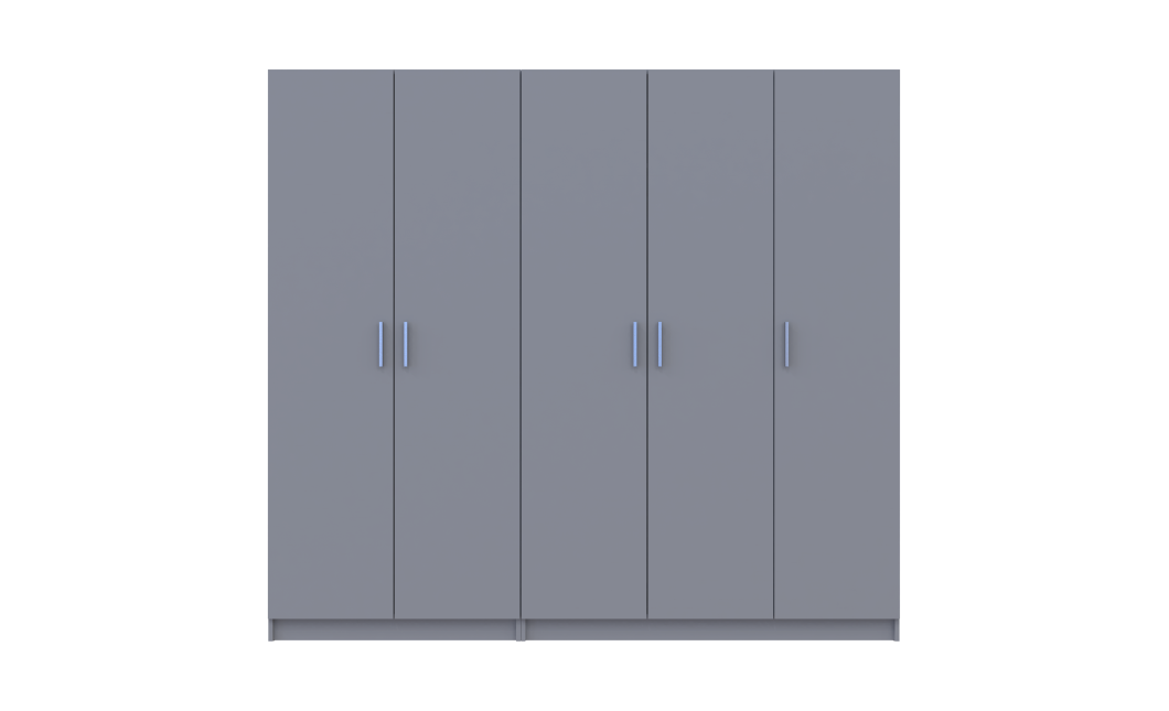Kleiderschrank-Set Doros Promo Grau 2+3 Türen 225x48x204 (80737767)