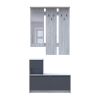 Flurmöbel Set Bela Kiefer Natti/Graphit mit Spiegel 100x40x210 (44900412)
