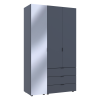 Drehtürenschrank Doros Gelar Graphitgrau 2 Türen mit Spiegel 116,5x49,5x203,4 (42002155)