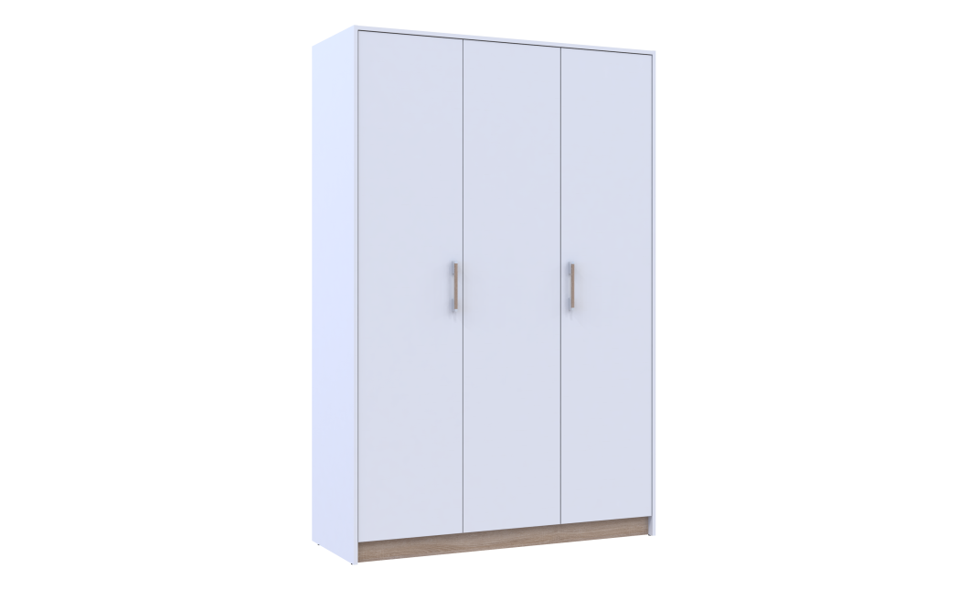 Kleiderschrank Doros Austin mit Drehtüren Weiß 135x51x205 (80737167)