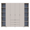 Kleiderschrank Doros Gelar Kaschmir 4 Türen mit 2 offenen Regalböden 231,4x49,5x203,4 (80737648)