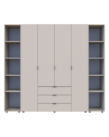 Kleiderschrank Doros Gelar Kaschmir 4 Türen mit 2 offenen Regalböden 231,4x49,5x203,4 (80737648)