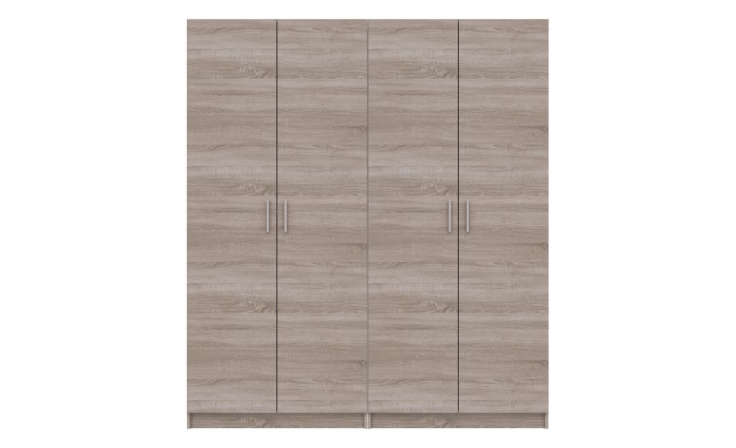 Kleiderschrank Doros Promo Set mit Böden Sonoma Eiche 2+2 Türen 180x48x204 (44900287)