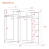 Kleiderschrank-Set Doros Promo Grau 2+3 Türen 225x48x204 (80737767)