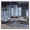 Kleiderschrank Doros City Light Schiebetüren Sonoma Eiche mit Spiegel 225x60x225 (42002138)