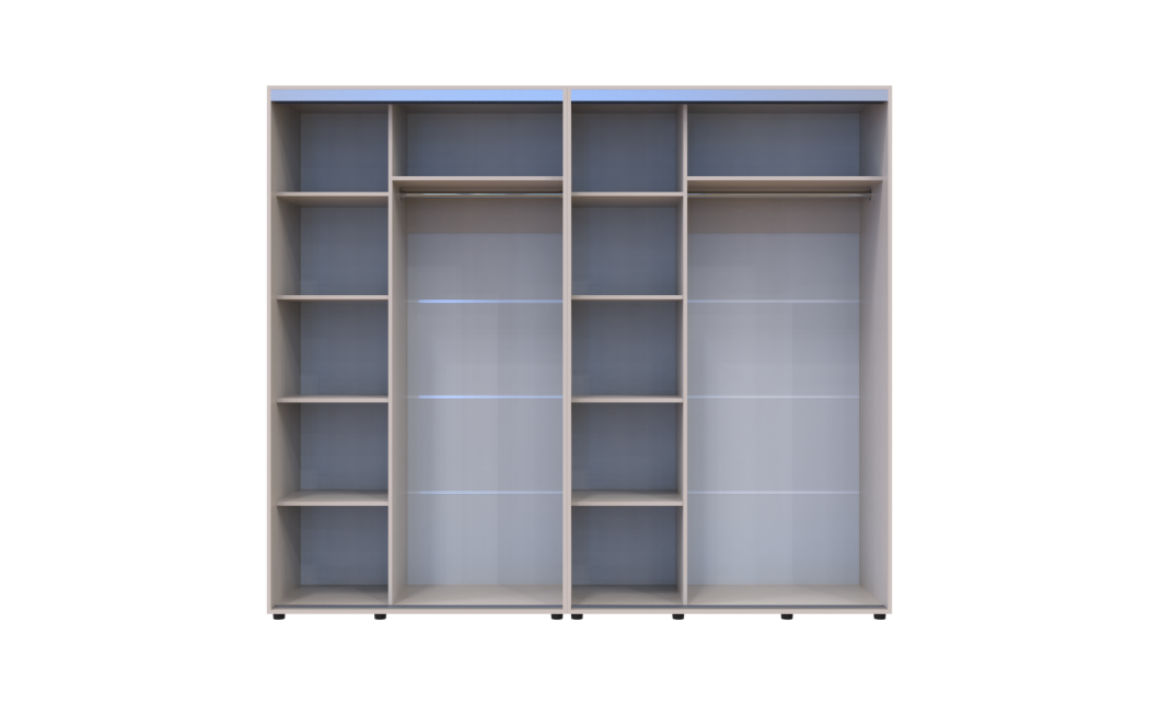 Kleiderschrank Doros Sigma Slim Schiebetüren Kaschmir 2+2 Türen 250x60x214.4 (42005597)