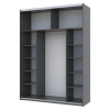 Kleiderschrank Doros G-Caiser Schiebetüren Graphitgrau Ewok Eiche mit Spiegel 180x60x240 (42005013)