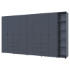 Kleiderschrank Doros Gelar Graphitgrau 4+4 Türen mit offenem Regal 348,2x49,5x203,4 (42005065)