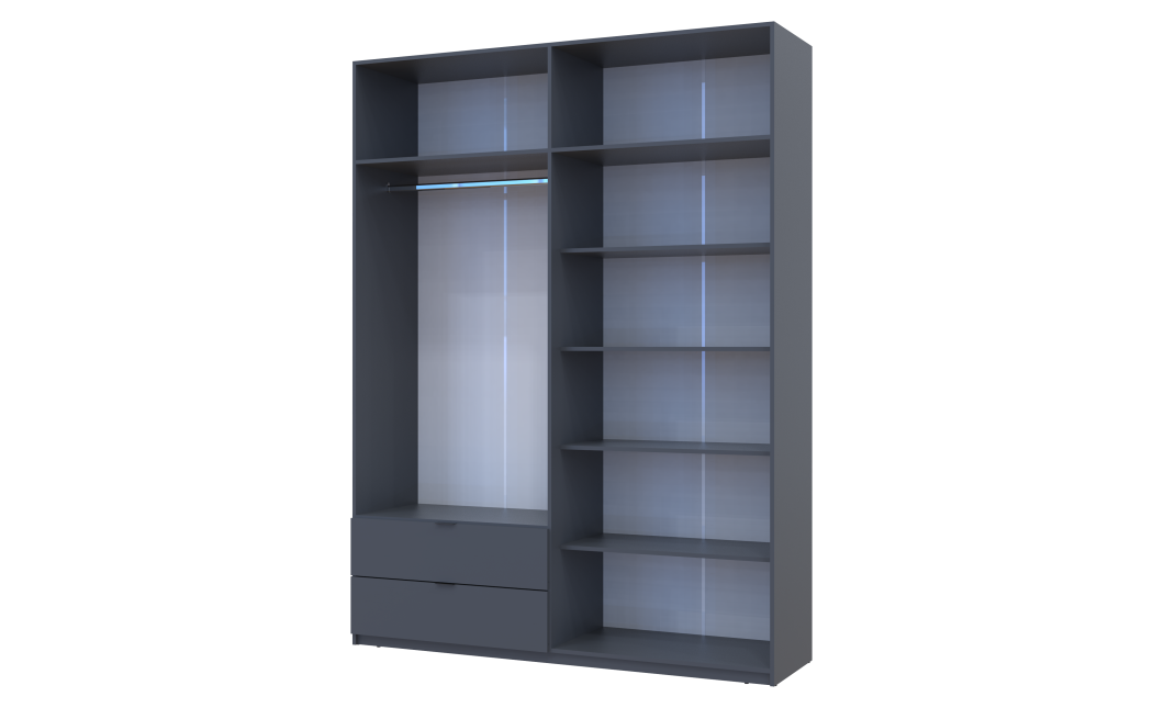 Kleiderschrank Doros Lukas mit Drehtüren Graphitgrau 180x50x240 (80736288)