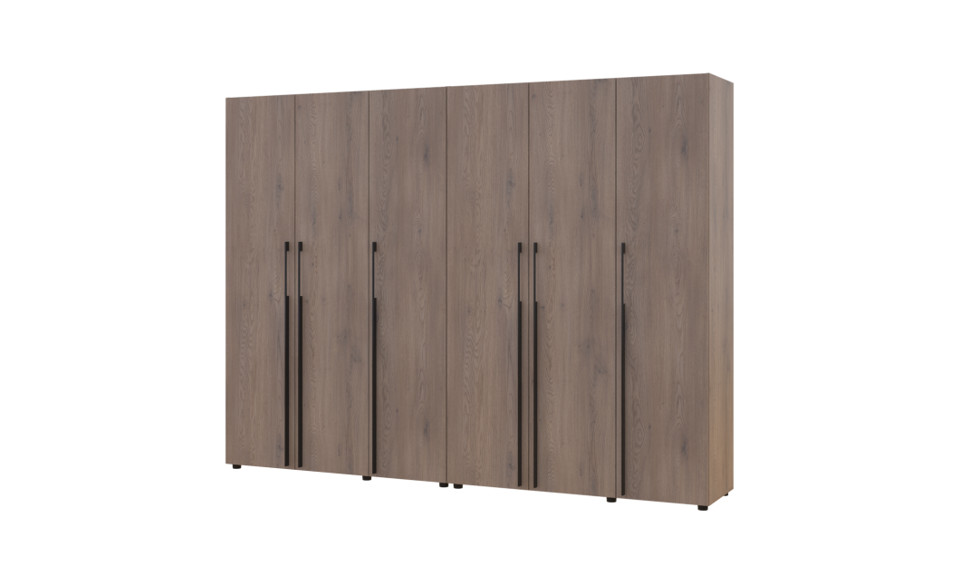 Kleiderschrank mit Regalen und Schubladen Doros Kasper Cremona Cannolo 3+3 Türen 270x48x204 (42005575)