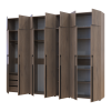 Kleiderschrank mit Schubladen, Regalen und Aufsatz Doros Kasper Cremona Cannolo 2+3+2 Türen 315x48x245 (42005741)