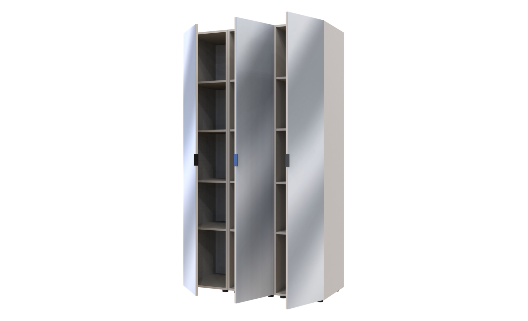 Kleiderschrank Set Doros Gelar Kaschmir mit 3 Spiegeln 117x49,5x203,4 (42005104)