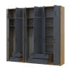 Kleiderschrank mit Aufsatz Doros Rondi Artisan Eiche/Graphit 2+4 Türen 242x52x236 (42005704)