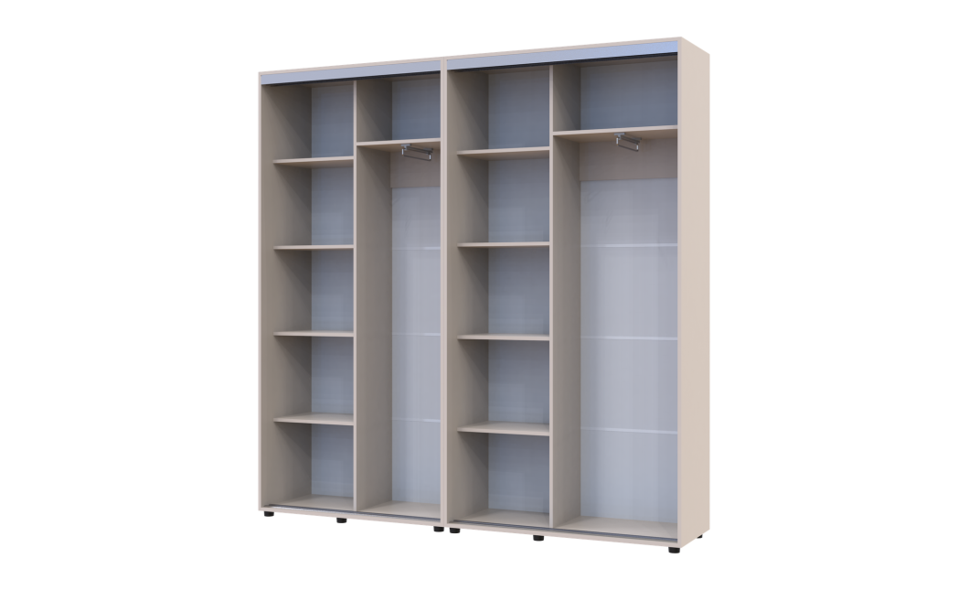 Kleiderschrank Doros Sigma Slim Schiebetüren Kaschmir 2+2 Türen 210x45x214.4 (42005588)