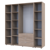 Kleiderschrank Doros Gelar Sonoma Eiche 3 Türen mit 2 offenen Regalböden 192,6x49,5x203,4 (42005049)