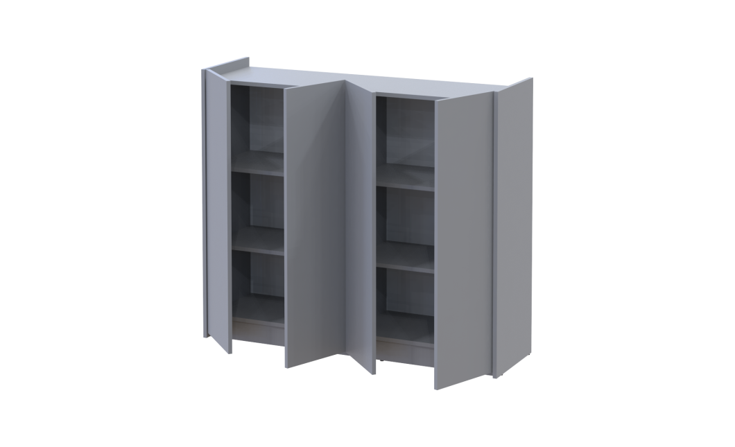 Kommode Doros Kassel Grau 4 Türen 128x40x110 (41516226)