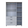 Kleiderschrank Doros Thorn Natti Kiefer 3 Türen 3 Schubladen Kleiderstange 135x51,6x200 (44900481)