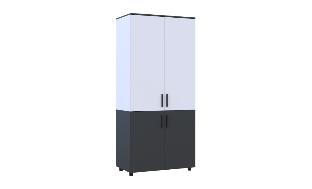 Kleiderschrank Doros Thorn Anthrazit/Weiß 2 Türen Böden 90x51,6x200 (44900468)