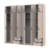 Kleiderschrank mit Aufsatz Doros Rondi Kaschmir 3+3 Türen 242x52x236 (42005634)