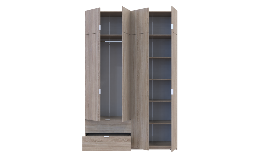 Kleiderschrank Doros Lukas mit Drehtüren Sonoma Eiche 160x50x240 (80737730)