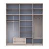 Kleiderschrank Doros Rondi mit Kleiderstange und hohem Oberschrank Kaschmir 4 Türen 220x52x260 (42005399)