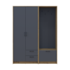 Drehtürenschrank Doros Rondi mit Kleiderstange Artisan Eiche/Graphitgrau 2 Türen 142x52x195 (42005269)