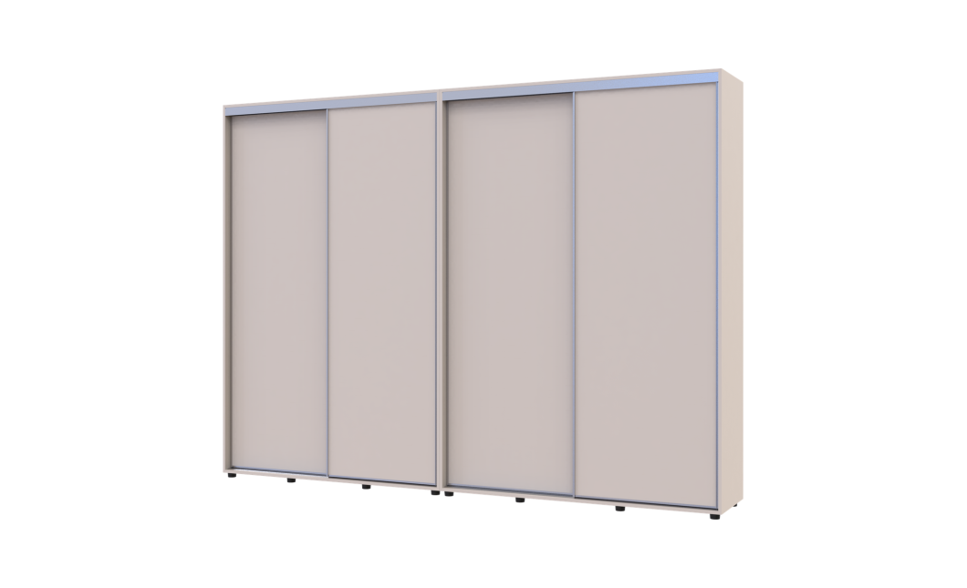 Kleiderschrank Doros Sigma Slim Schiebetüren Kaschmir 2+2 Türen 290x45x214.4 (42005604)