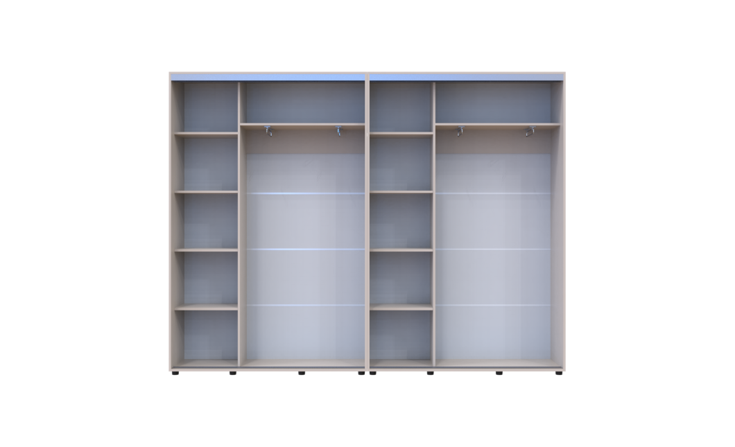 Kleiderschrank Doros Sigma Slim Schiebetüren Kaschmir 2+2 Türen 280x45x214.4 (42005602)