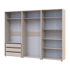 Kleiderschrank mit Regalen und Schubladen Doros Kasper Kaschmir 2+2+2 Türen 270x48x204 (42005730)