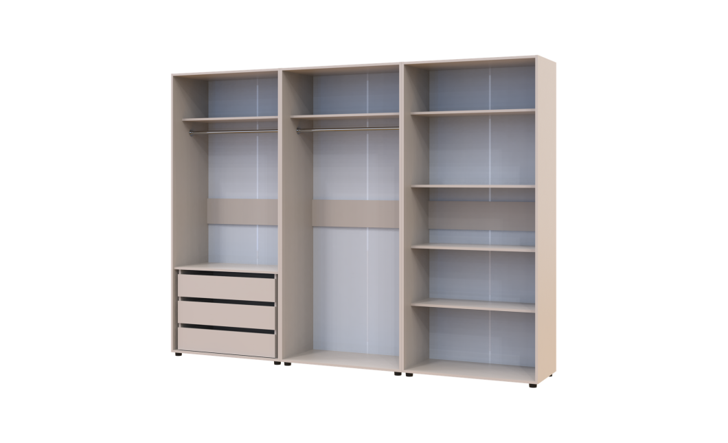 Kleiderschrank mit Regalen und Schubladen Doros Kasper Kaschmir 2+2+2 Türen 270x48x204 (42005730)