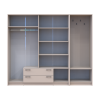 Drehtürenschrank Doros Rondi mit Kleiderstange und Spiegel Kaschmir 4 Türen 220x52x195 (42005402)