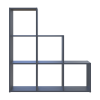 Regalsystem Doros Step 3x3 Graphitgrau offen 102,6x28,8x106,1 (41516162)