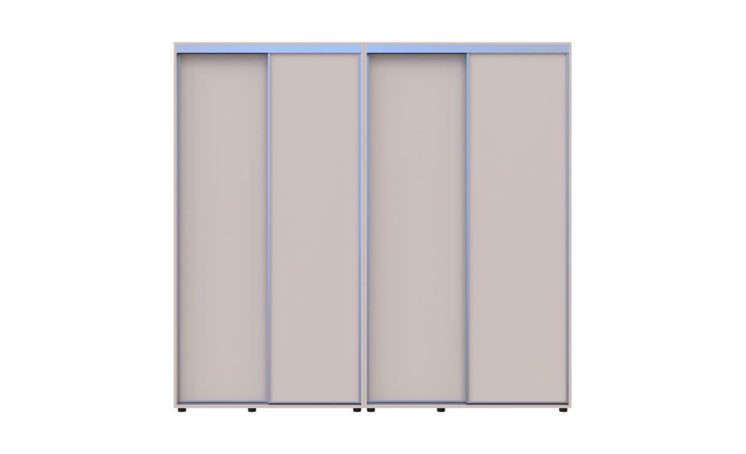 Kleiderschrank Doros Sigma Slim Schiebetüren Kaschmir 2+2 Türen 230x60x214.4 (42005593)