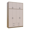 Kleiderschrank Doros Rondi mit Drehtüren mit Oberschrank Artisan Eiche / Kaschmir 4 Türen 160x52x260 (42005194)