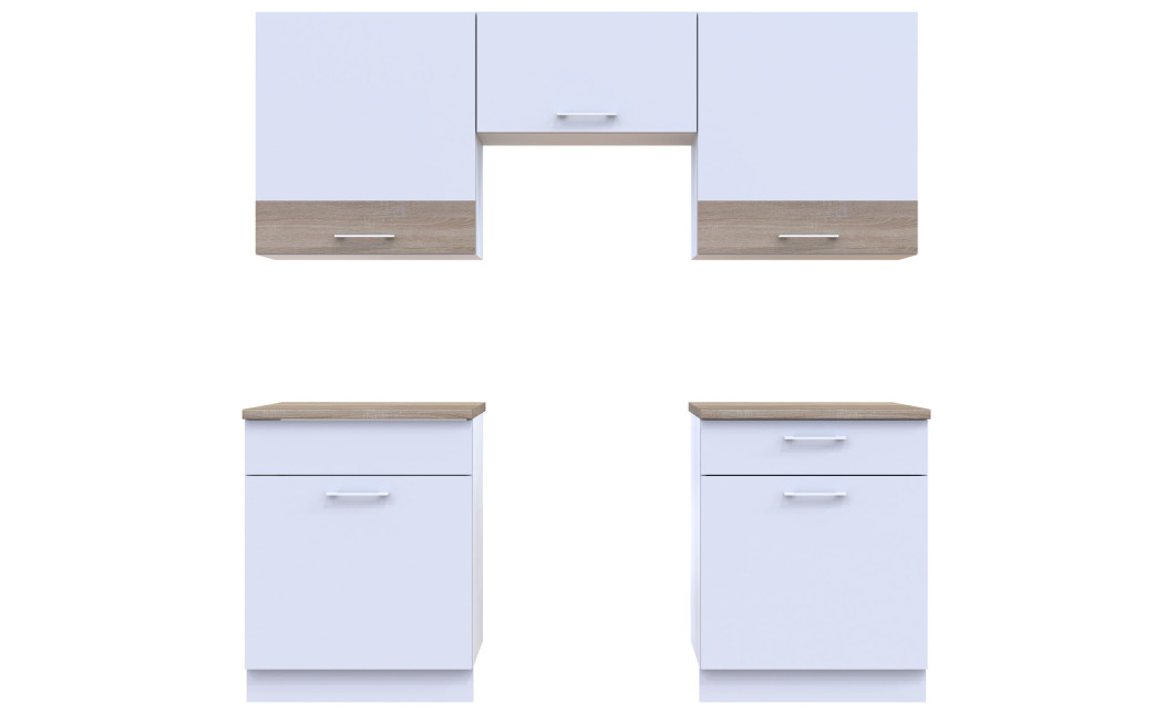 Küche Doros Leia 180x60x250 Weiß / Sonoma Eiche (81000010)