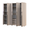 Kleiderschrank mit Regalen und Schubladen Doros Kasper Kaschmir 2+3 Türen 225x48x204 (42005550)