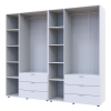 Kleiderschrank Doros Gelar Set mit Drehtüren Weiß 3+3 Türen 232,4x49,5x203,4 (42002119)