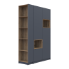 Kleiderschrank Doros Dale mit Drehtüren Anthrazit/Ewok Eiche 2 Türen 143,2x52x220 (42005337)