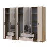Kleiderschrank mit Spiegel Doros Rondi Artisan Eiche/Kaschmir 2+4 Türen 242x52x195 (42005657)