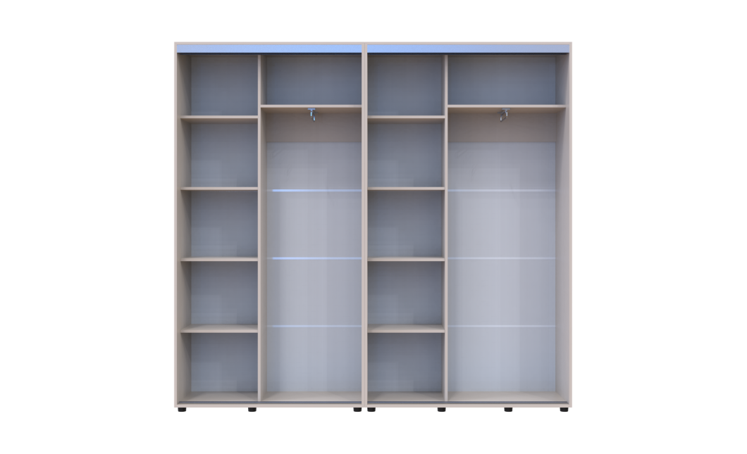 Kleiderschrank Doros Sigma Slim Schiebetüren Kaschmir 2+2 Türen 230x45x214.4 (42005592)