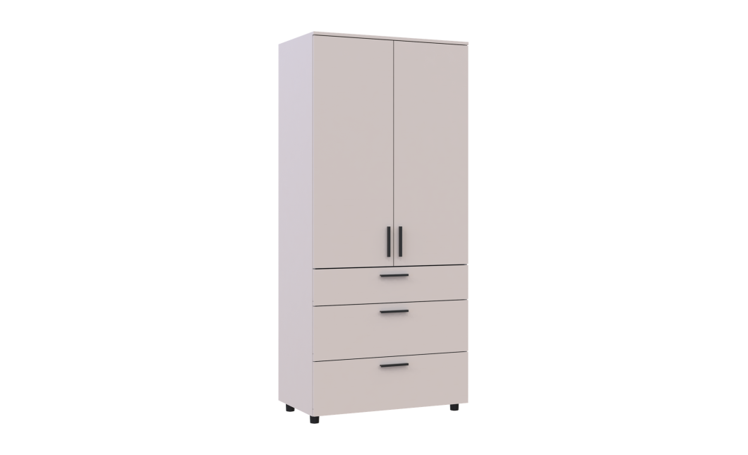 Kleiderschrank Doros Thorn Kaschmir 2 Türen 3 Schubladen Kleiderstange 90x51,6x200 (44900449)