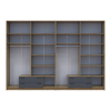 Kleiderschrank mit Spiegel und Aufsatz Doros Rondi Artisan Eiche/Graphit 4+4 Türen 320x52x236 (42005711)