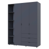 Kleiderschrank Doros Gelar Graphitgrau 3 Türen mit offenem Regal 154,4x49,5x203,4 (42005059)
