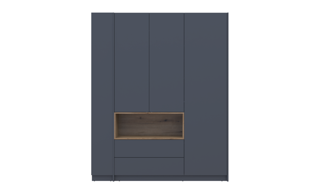 Kleiderschrank Doros Dale mit Drehtüren Anthrazit/Ewok Eiche 3 Türen 178x52x220 (42005338)